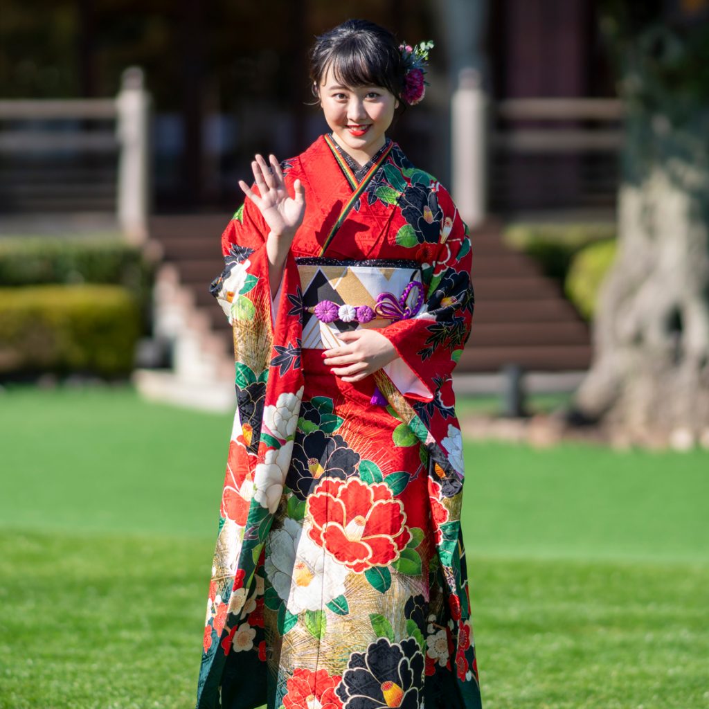 「オスカープロモーション2022年新春晴れ着撮影会」に出席した本田望結