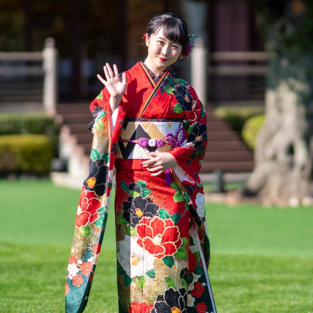 「オスカープロモーション2022年新春晴れ着撮影会」に出席した本田望結