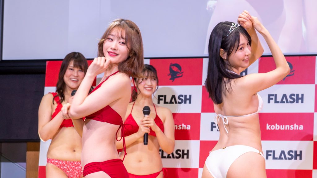 「ミスFLASH2023」グランプリ発表会見より笹岡郁未、橘舞