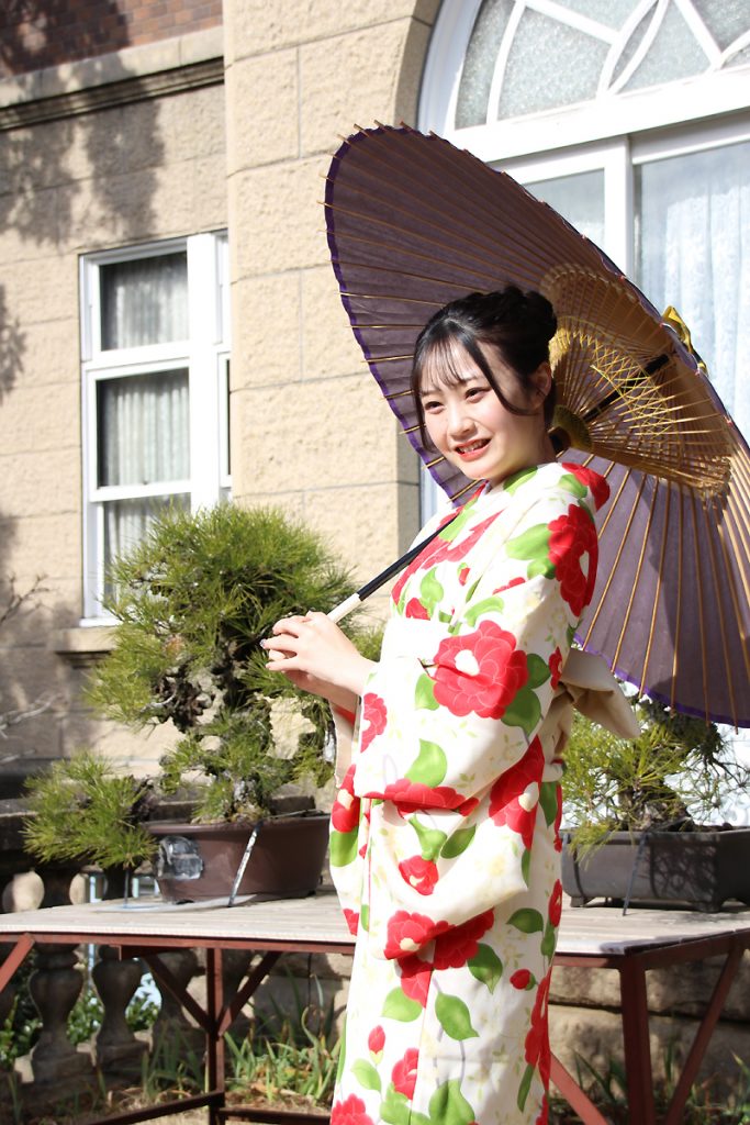 「近代麻雀着物祭in鳩山会館」に参加した、かこちゃん(菅谷夏子)