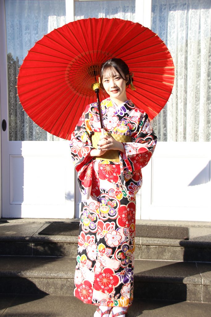 「近代麻雀着物祭in鳩山会館」に参加した、かこちゃん(菅谷夏子)