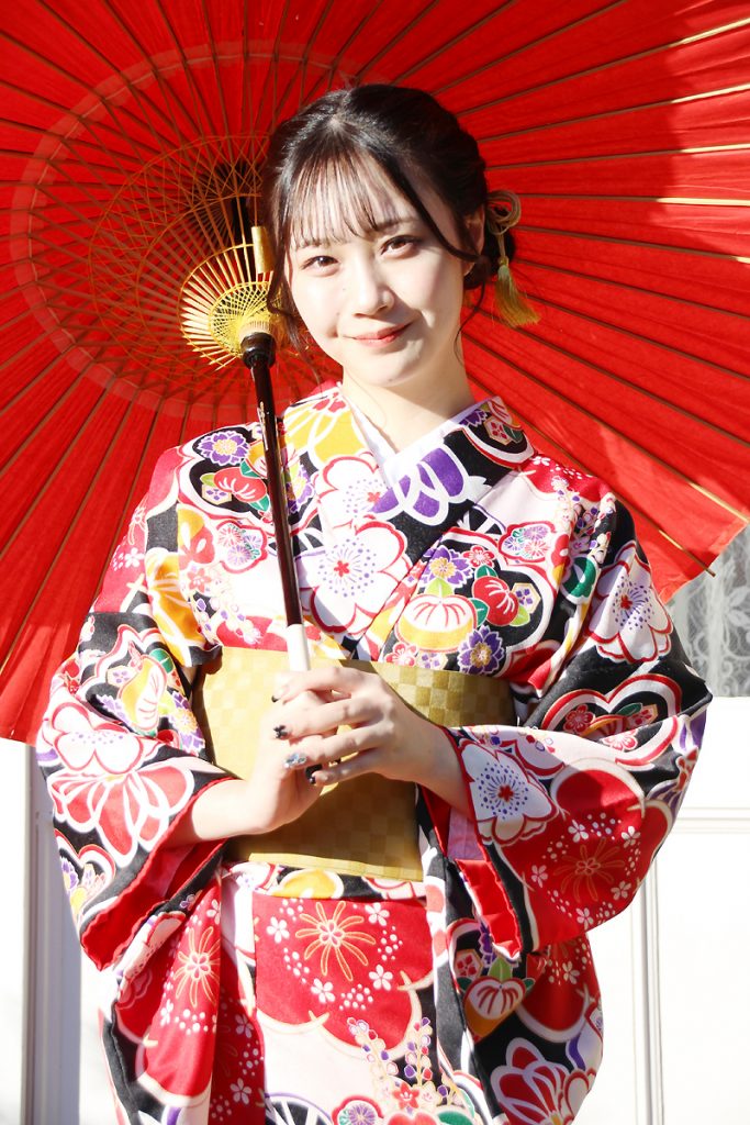 「近代麻雀着物祭in鳩山会館」に参加した、かこちゃん(菅谷夏子)