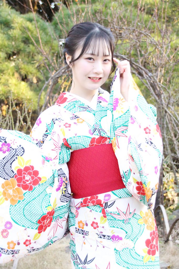 「近代麻雀着物祭in鳩山会館」に参加した、かこちゃん(菅谷夏子)