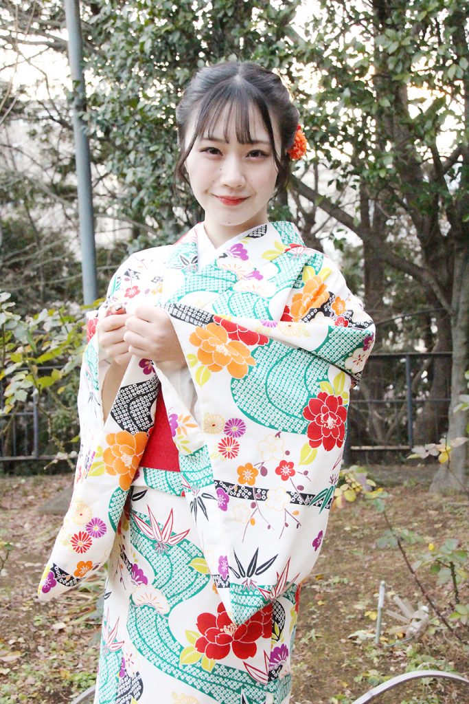 「近代麻雀着物祭in鳩山会館」に参加した、かこちゃん(菅谷夏子)