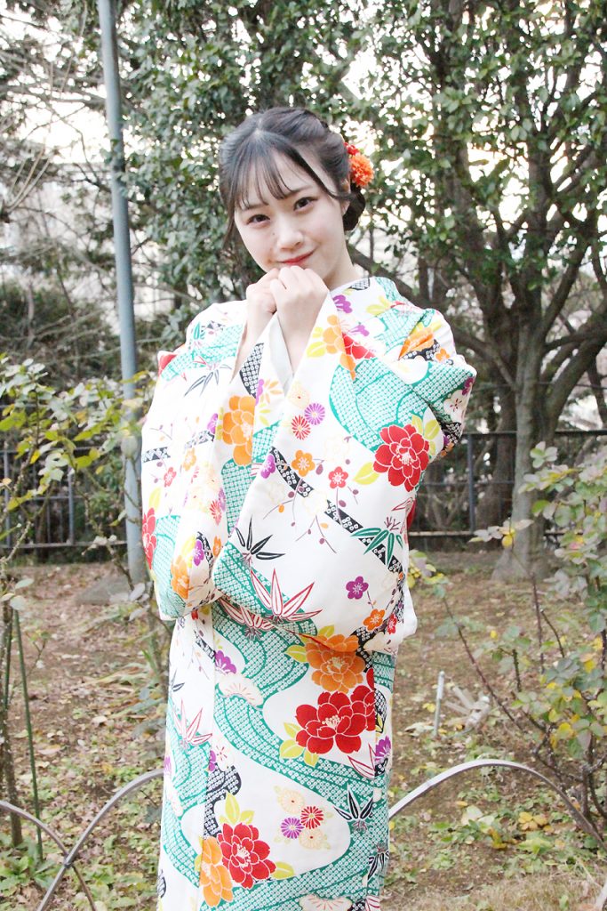 「近代麻雀着物祭in鳩山会館」に参加した、かこちゃん(菅谷夏子)