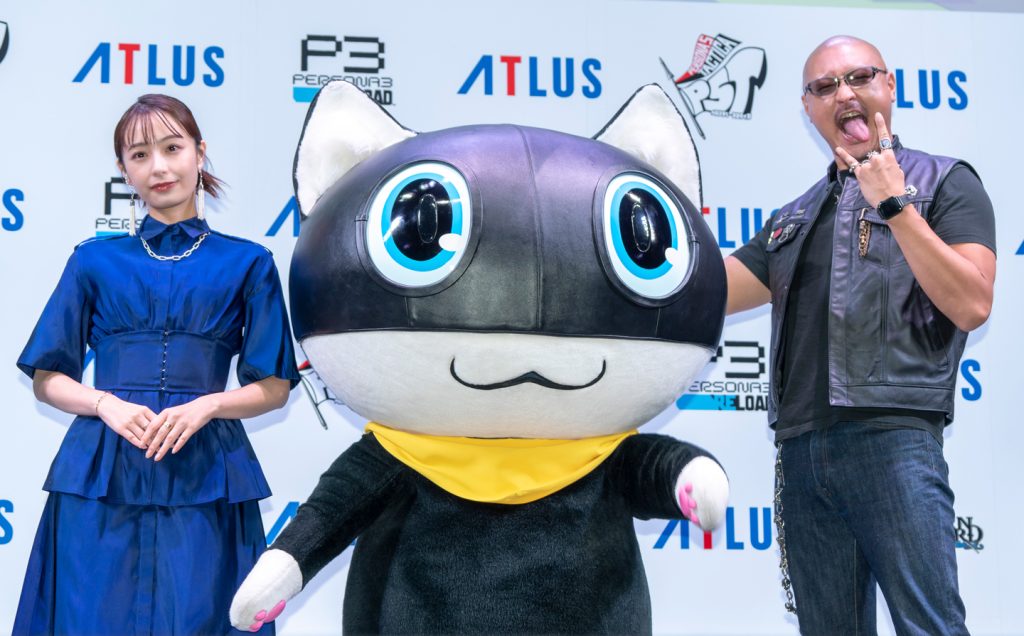 「ATLUS TGS2023 MEDIA BRIEFING」に出席した宇垣美里、モルガナ、マフィア梶田氏