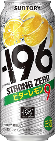 【糖類ゼロ プリン体ゼロ】 -196 ストロングゼロ ビターレモン [サントリーチューハイ 500ml×24本 ] イチキューロク