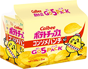 [ポテトチップス] カルビー ポテトチップスコンソメパンチゴー5パック 140g×8袋