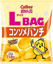 カルビー ポテトチップスＬサイズＢＡＧコンソメパンチ 118g×12袋 大容量 たっぷり パーティー おやつ おつまみ