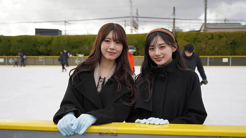 スケートリンクでは川﨑桜が筒井あやめにコツを伝授